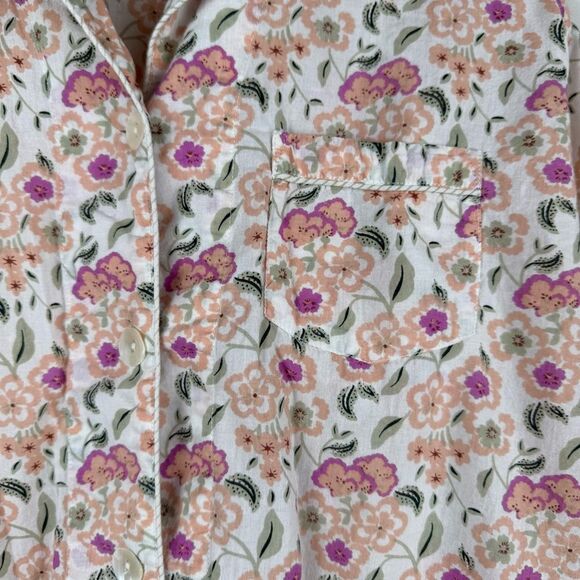 Roller Rabbit 100% Cotton Button Down Long Sleeve Floral Shirt Womens Size Small - Picture 4 of 7